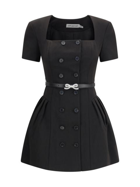 Self-Portrait Women Crepe Short Sleeve Dress