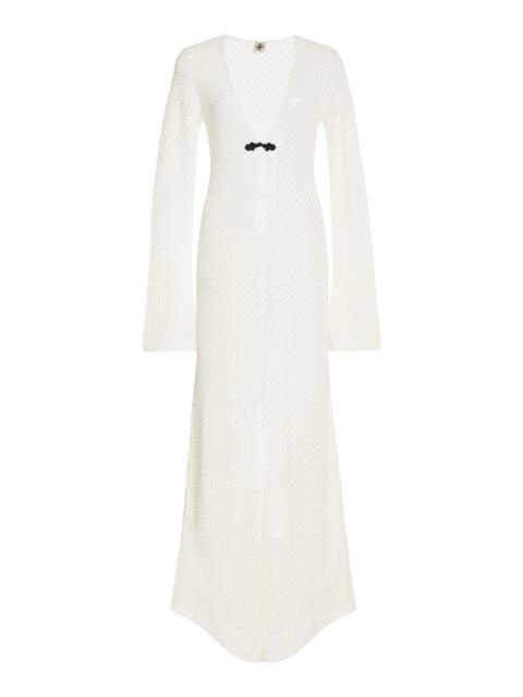 The Garment Tanzania Pointelle-Knit Organic Cotton Maxi Dress white