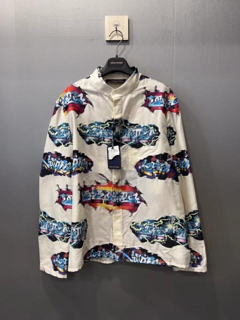 Louis Vuitton Louis Vuitton jacquard shirt jacket with full embroidered logo