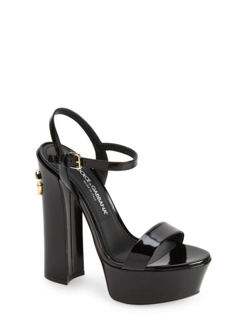Dolce & Gabbana Dolce&Gabbana Keira Block Heel Platform Sandal in Nero at Nordstrom