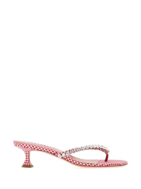 Amina Muaddi Amina Muaddi Women Embroidered Fabric Thong Mules