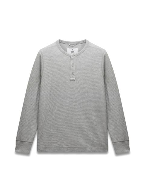 Reigning Champ Reigning Champ Standard Fit Lightweight Waffle Knit Henley in Heather Grey at Nordstrom