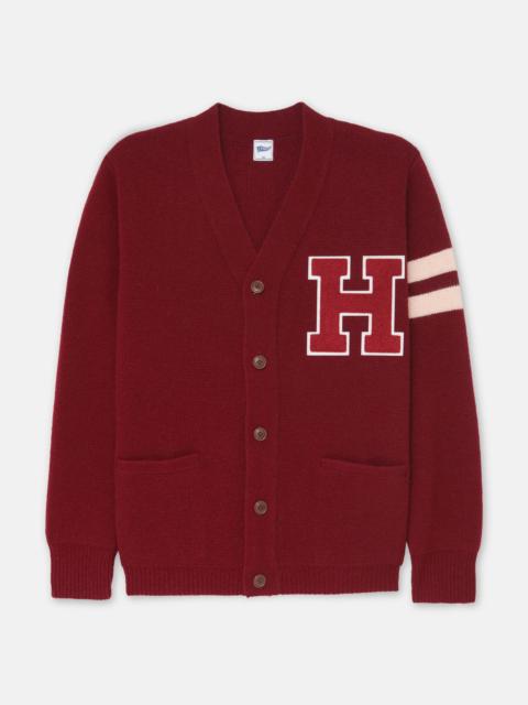 J. PRESS HARVARD VARSITY-STYLE COTTON CARDIGAN - TRIM FIT