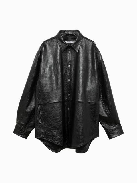 Acne Studios Black Leather Shirt Men