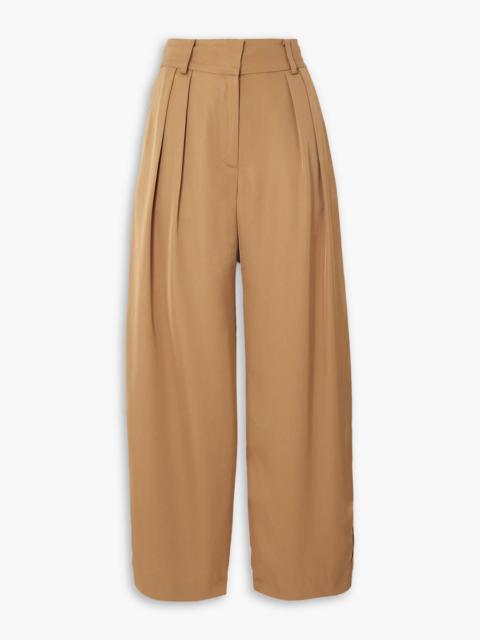 BY MALENE BIRGER Piscali pleated satin wide-leg pants