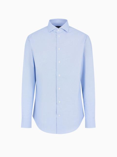 EMPORIO ARMANI Armure cotton shirt with all-over micro-pattern