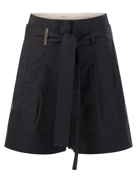 Peserico - Peserico Women Short With Pleats And Stretch Cotton