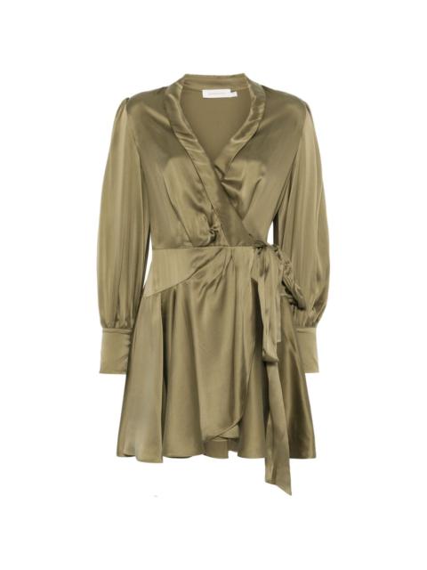 silk wrap mini dress