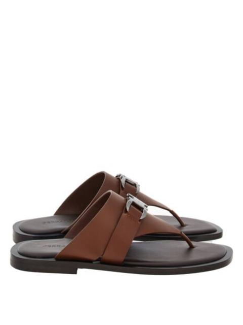 FERRAGAMO Ferragamo Gancini Embellished Leather Sandals, Size 9