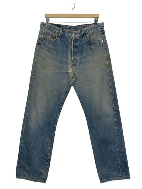 Levi's Vintage 90s Levis 501 Faded Blue Button Fly Distressed Denim