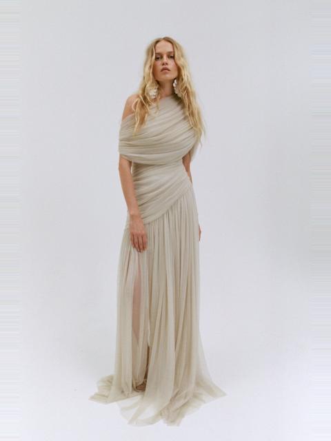 De La Vali HIMALIA MAXI DRESS IN ANTIQUE TULLE