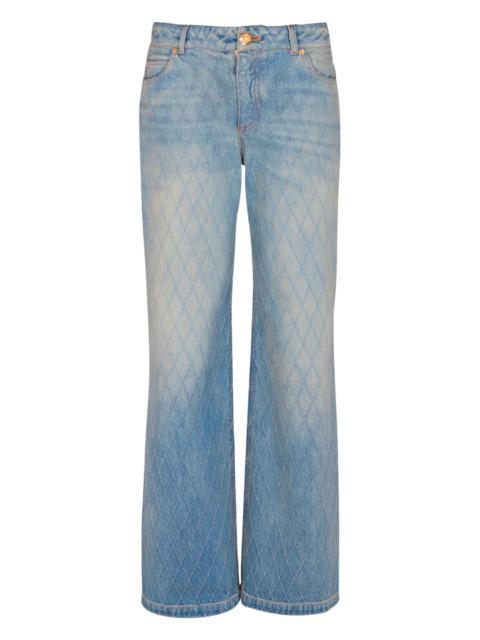 Balmain Quilted Straight Light Jeans