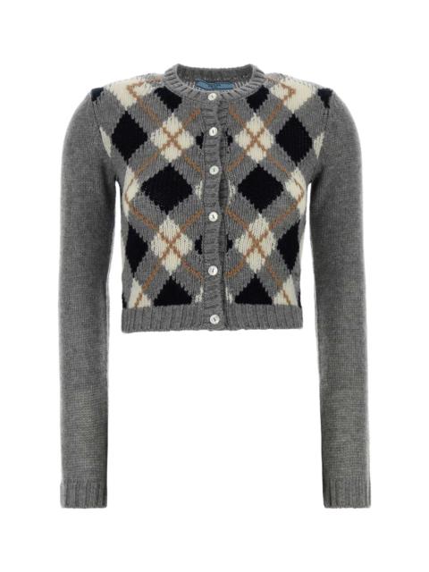 Prada Prada Women Grey Cashmere Cardigan