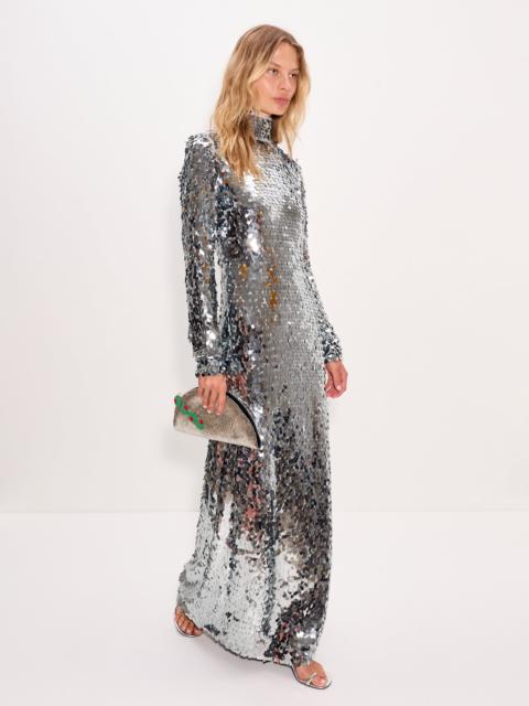 SIMONMILLER Sculpty Sequin Dress In Satellite Silver