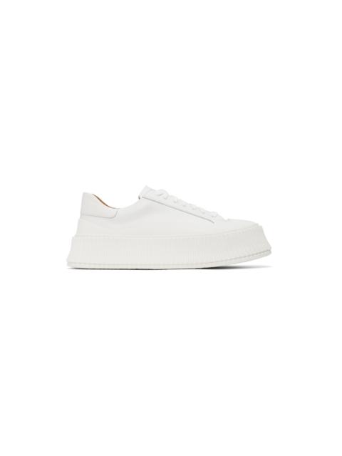 White Low-Top Platform Sneakers