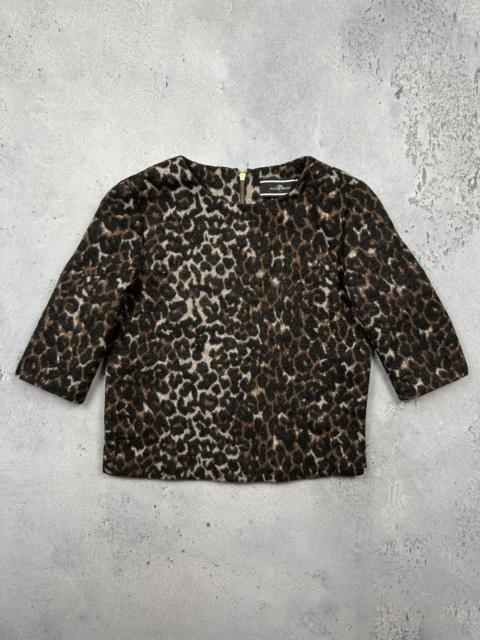 BY MALENE BIRGER Vintage By Malene Birger Leopard Wool Blend Cropped Top Zip