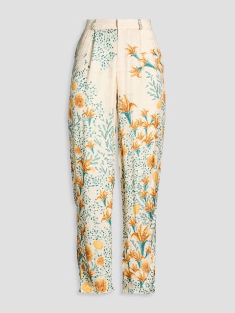 Agua by Agua Bendita Floral-print EcoVero™-blend jacquard tapered pants