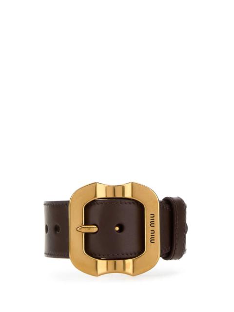 Miu Miu Women Brown Leather Bracelet