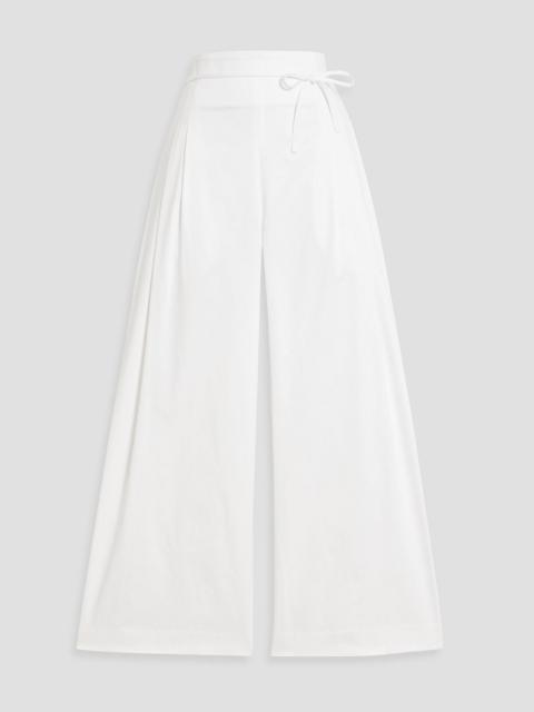 CAROLINA HERRERA Cropped cotton-blend wide-leg pants
