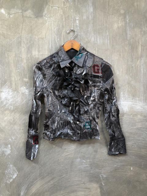 Japanese Brand - Y2K Unknown Japanese Shimmer Button Up