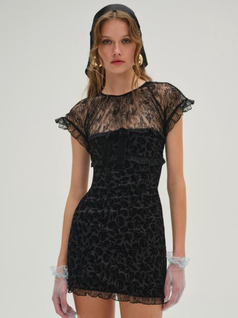 For Love & Lemons Midnight Velvet Mini Dress