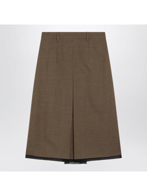 Prada Prada Tobacco-Colored Wool Skirt Women
