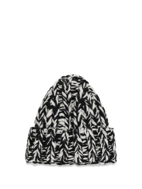 AMI Paris AMI Paris XXL Wool Knit Beanie Noir/Ivoire