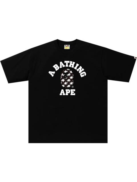 A BATHING APE® BAPE STA Pattern College Relaxed Fit Tee 'Black/Black'