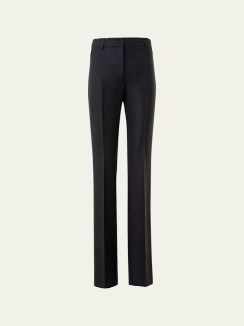 AKRIS Marilyn Wool Stretch Flannel Bootcut-Leg Ankle Pants