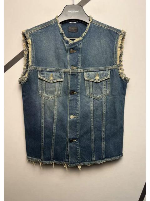 SAINT LAURENT Saint Laurent Paris 15SS Runway Sleeveless Denim Jacket