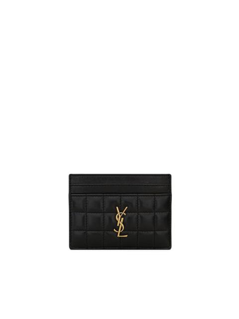SAINT LAURENT logo-plaque quilted card holder