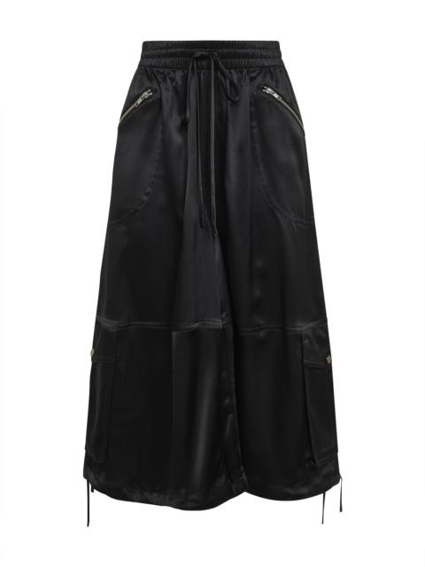 CO Black silk charmeuse braies trousers