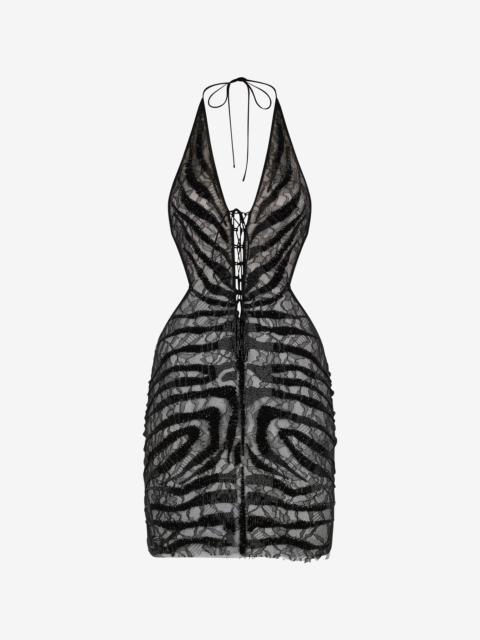 Roberto Cavalli Ray Of Gold Sequined Mini Dress