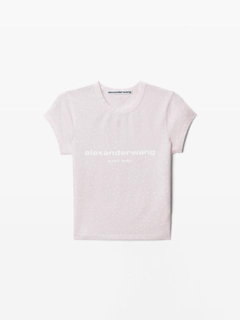Alexander Wang Crystal Logo Cotton Baby Tee