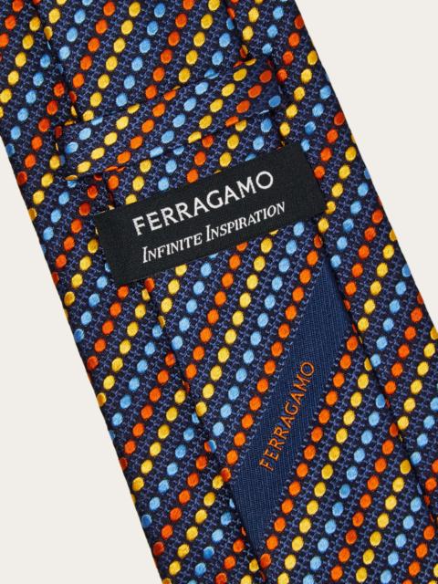 FERRAGAMO Dots jacquard tie