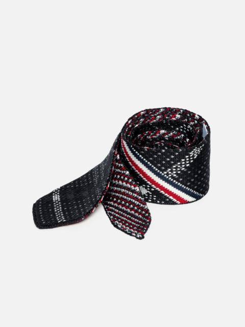 Thom Browne PLAID CHECK JACQUARD SILK KNIT TIE