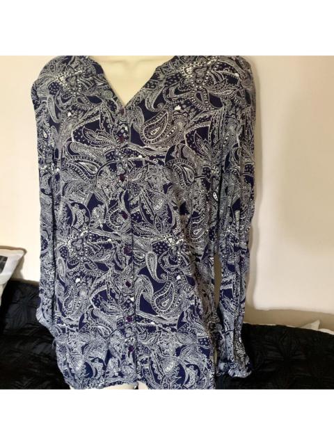 Other Designers M&Co. Women's Blue and Navy Blouse
