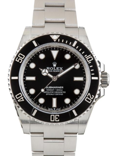 ROLEX Pre-Owned Rolex Submariner Black Dial Ref 124060 Cerachrom Bezel
