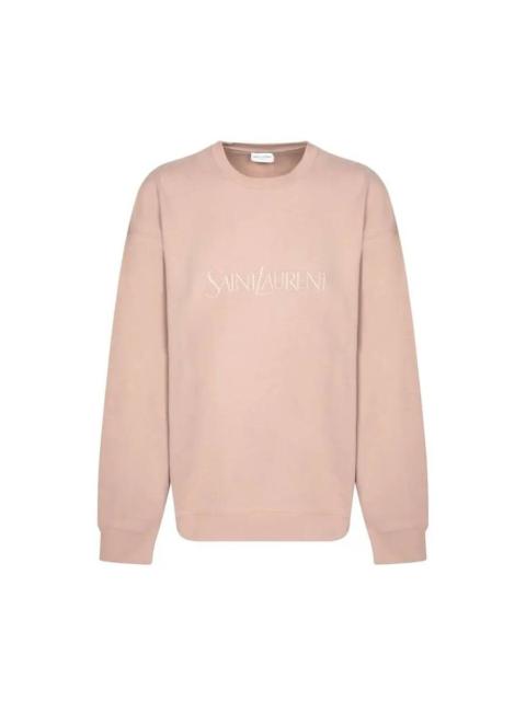 SAINT LAURENT Saint Laurent Womens Crewneck Logo Embroidered Sweatshirt, Size X-Large