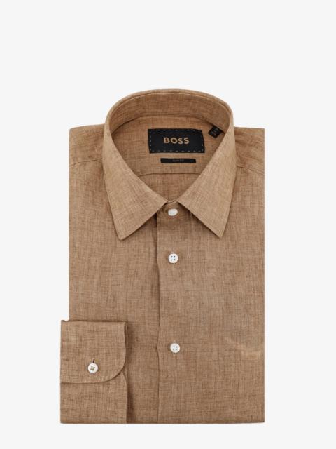 BOSS Boss Linen Shirt Brown Men