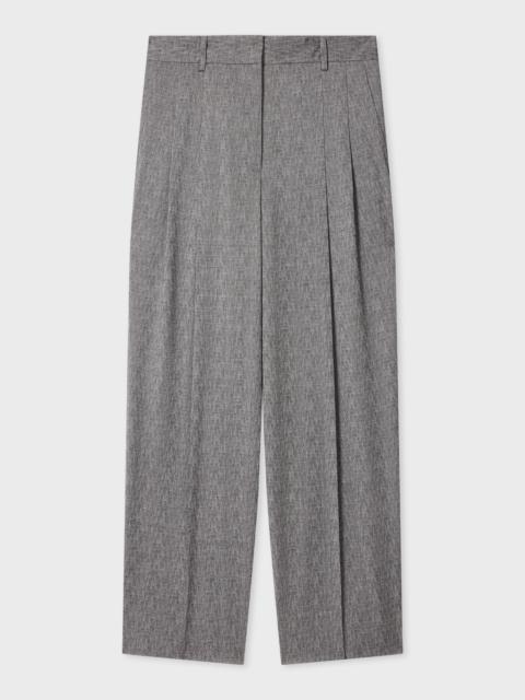 Paul Smith Women's Grey Textured Wool Pleated Trousers