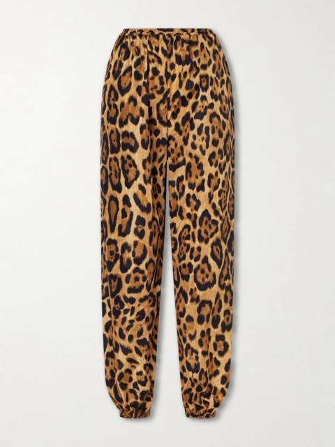 Alaïa Leopard-print Tapered Shell Pants