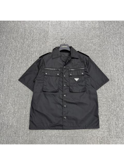 Prada Prada Triangular Logo Nylon Short Sleeve Shirt