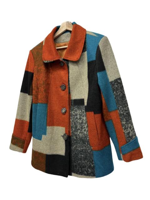 Other Designers 20471120 - 🔥COKETT Faux Wool Color Block Patchwork Printed Blazer