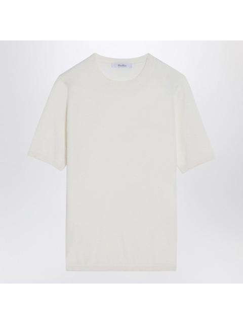 Max Mara White silk and cashmere crew-neck t-shirt