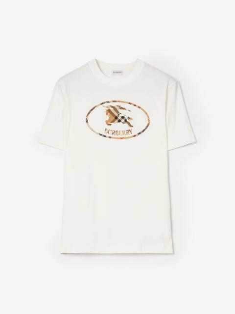 Burberry Check Knight Stamp Cotton T-shirt
