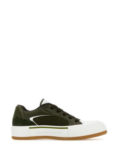 Alexander McQueen Alexander Mcqueen Men Olive Green Plimsoll Sneakers