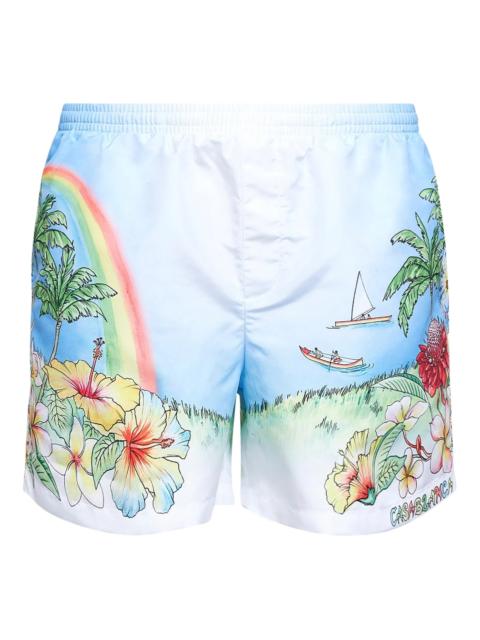 CASABLANCA Casablanca Aloha-print Multicolour Shorts