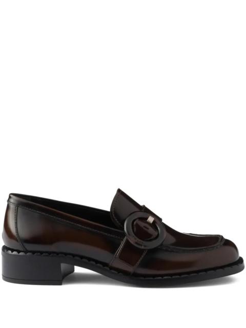 Prada Prada Women Brushed Fumé Leather Loafers