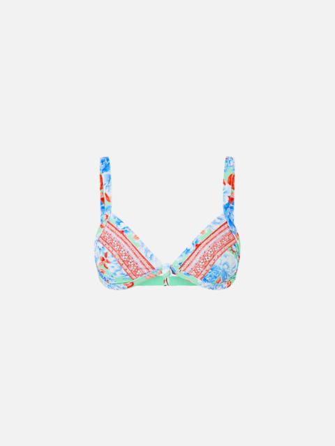 CAMILLA TRI BIKINI TOP WITH KNOT FRONT